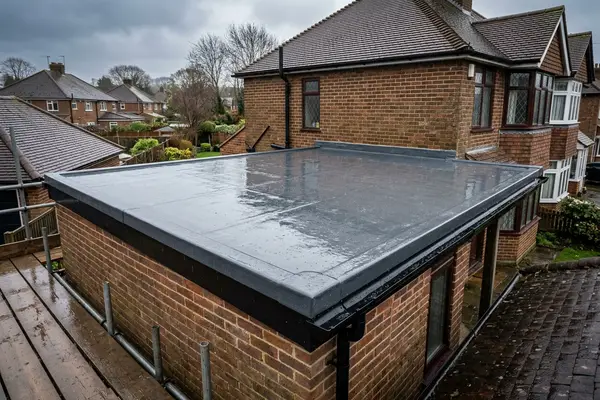 Illustration of flat roofing work
