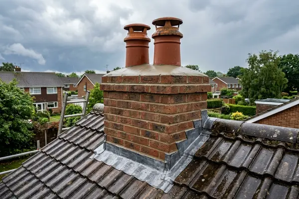 Illustration of chimney repair work